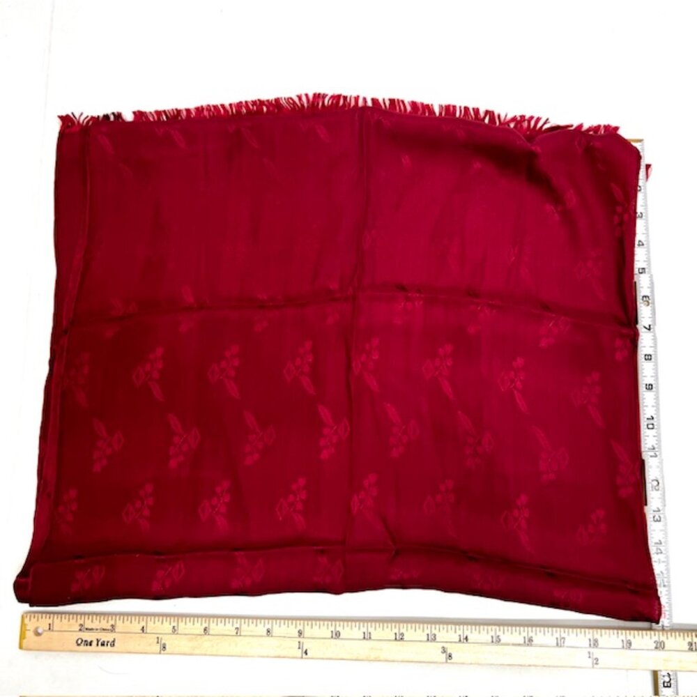 VG TChristian Dior Soft 100% Silk Scarf Rayon/Satin 66"X 20" Bugendy Fringe( 23 - Picture 9 of 9